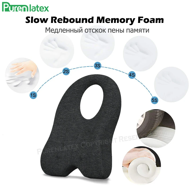 PurenLatex Lumbar Support Pillow Coccyx Cushion Orthopedic Pad Memory Foam for Help Relieve Lower Back Pain and Improves Posture | Дом и сад