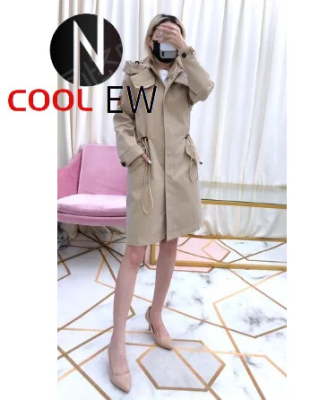 

New British trench coat fashion hooded coat