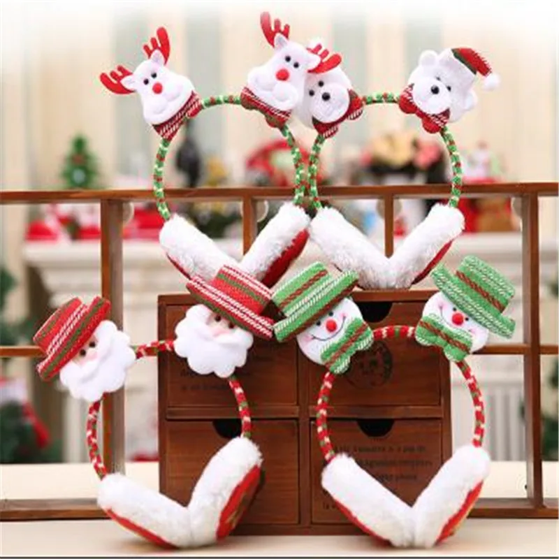 Счастливого Рождества милые наушники зимние аксессуары для ушей Теплые Плюшевые