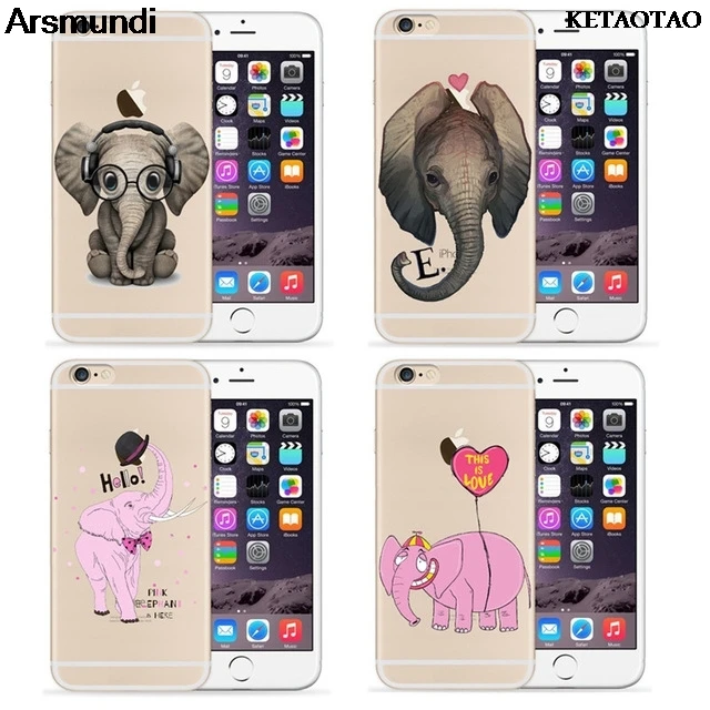 KETAOTAO 2018 новые милые чехлы для телефонов с изображением слона iPhone 4S 5C 5S 6 6S 7 8 Plus XR XS