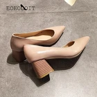 Туфли EOEODOIT женские на среднем каблуке 3 см, заостренный носок, обувь для офиса и работы, без застежки, модные, весна-осень