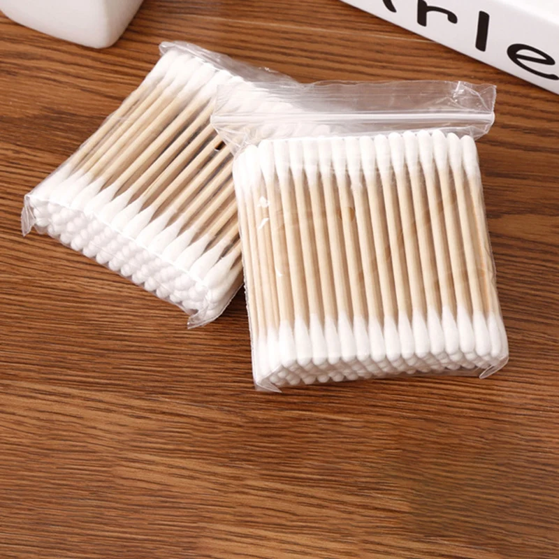 

3000Pcs Double Head Disposable Makeup Cotton Swab Soft Cotton Buds for Wood Sticks Nose Ears Cleaning Tools