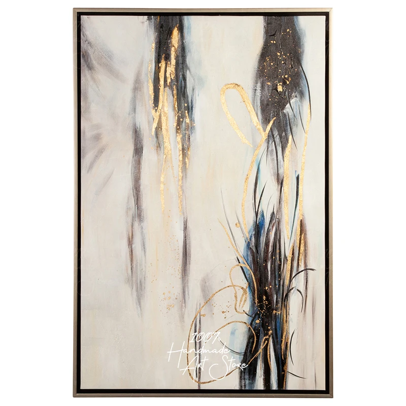 

decoration canvas Oil Painting Oversized Minimalist Black White Abstract Hand Painted On Canvas Original Extra Large Wall Decor