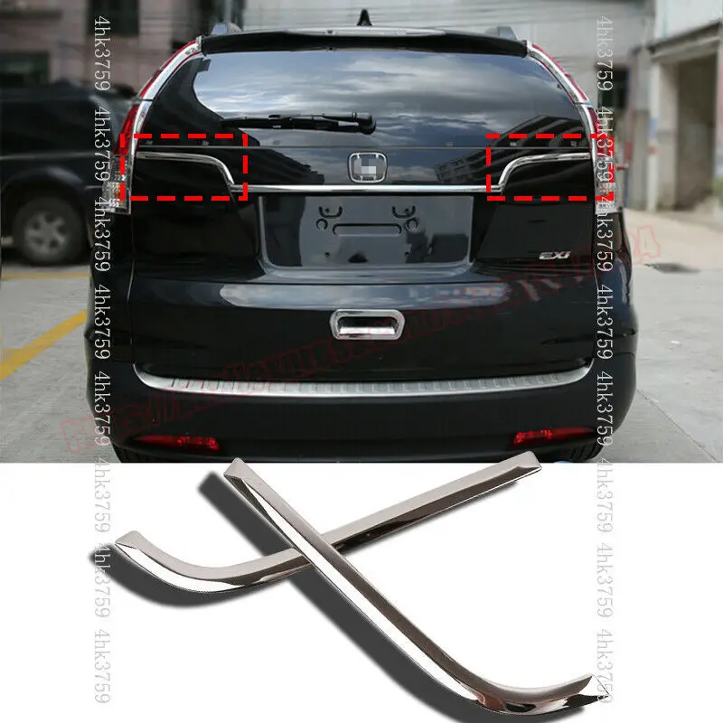 

For Honda CRV CR-V 2012 2013 2014 2015 2PCS ABS Chrome Stainless Rear Trunk Mouling Covers Trim