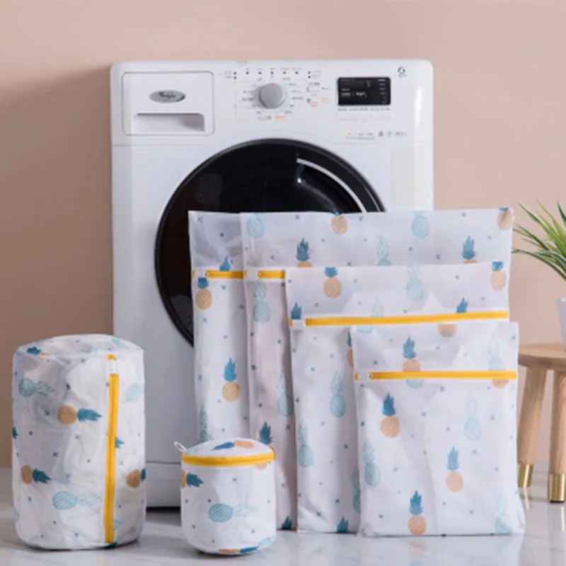 

Exquisite Pineapple Printing Laundry Bag For Bra Underwear Clothes Wash Kit Polyester Mesh Laundry Bags For Washin Machine
