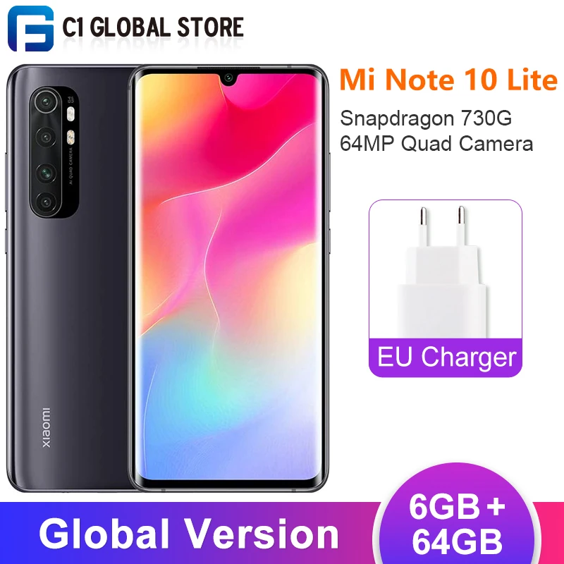 Глобальная версия Xiaomi Mi Note 10 Lite 6 ГБ 64 Гб мобильный телефон Snapdragon 730G