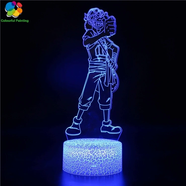 Пульт дистанционного управления один кусок Luffy Solon Nami 3D свет светодиодный трещины