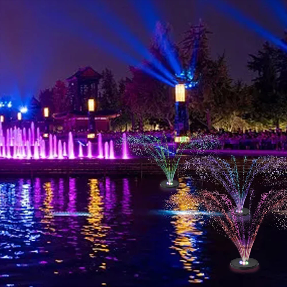 

7V 3W Solar Fountain IP68 Waterproof Floating Pools Fountains Colorful LED Lights Solar Powered Pump for Bird Bath Backyard Pond
