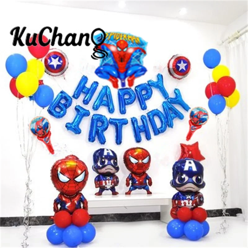 41 шт./лот, фольгированные воздушные шары с изображением Человека-паука, большой американский шар для детей, украшения для дня рождения, игрушки, воздушный шар