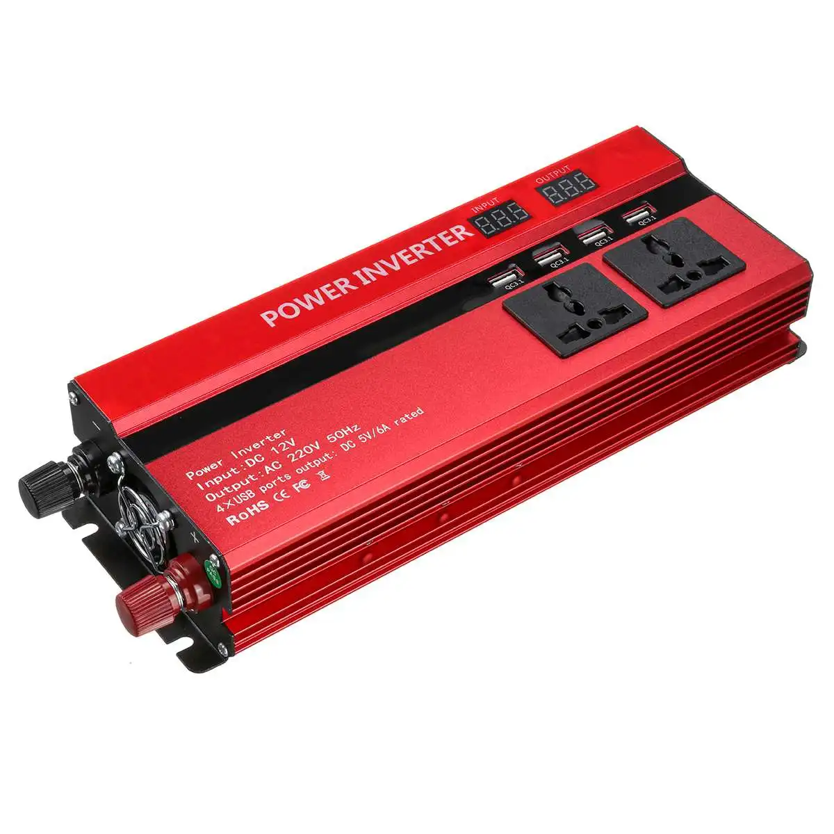12V 220V 5000W солнечный инвертор светодиодный дисплей Автомобильный 4 USB порта
