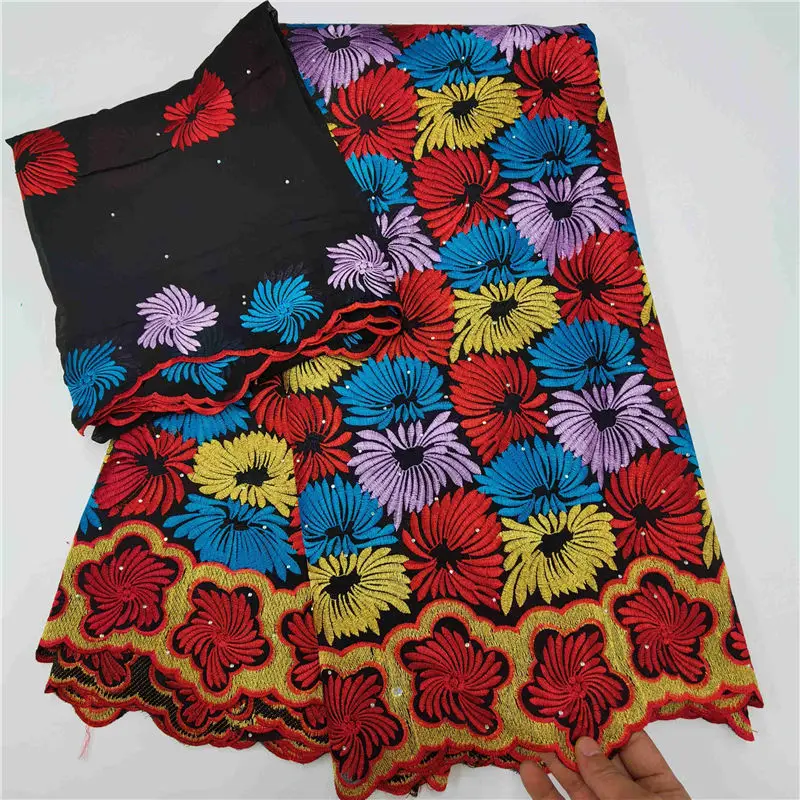 

5+2 Yards Swiss Voile Lace Fabric 2020 New Embroidery African Lace Fabrics 100% Cotton Fabric Swiss Voile Lace In Switzerland
