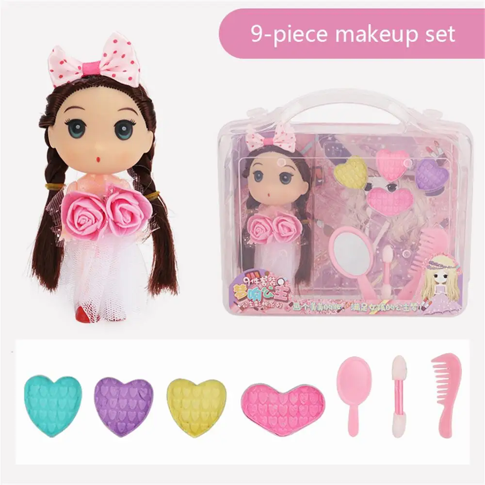 

Kids Dolls Make Up Toy Set Pretend Play Princess Hairstyle Doll DIY Dress Up Cosmetic Makeup Educational Play House girls Toys