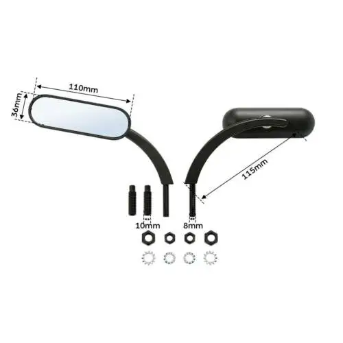 Овальные мотоциклетные мини-зеркала заднего вида для Harley Dyna Electra Glide Fatboy Sportster 883 8