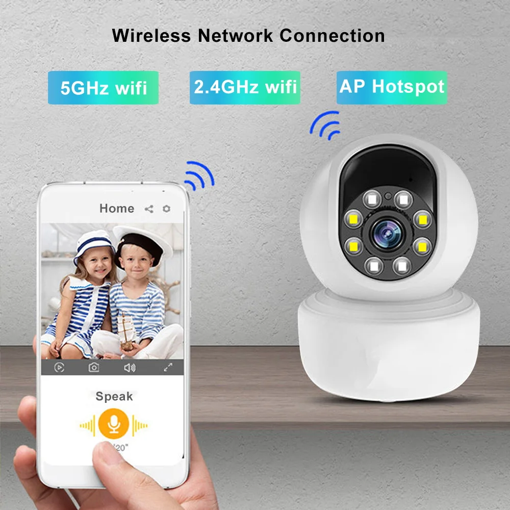 2 4G/5G Wi-Fi IP Камера 1080P Full HD для домашнего безопасности Цвет ИК Ночное видение