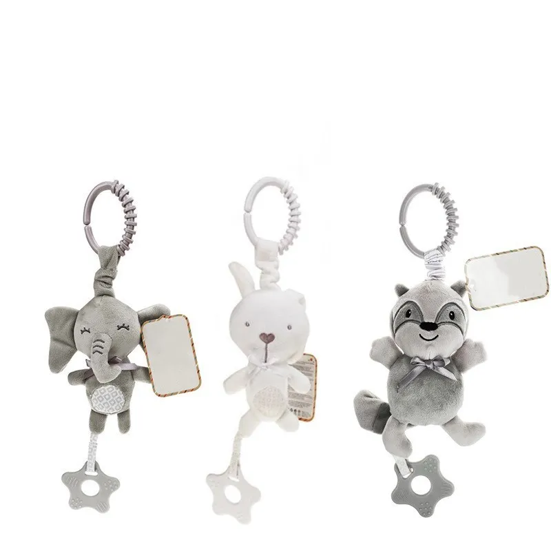Soft Infant Crib Bed Stroller Mobile Hanging Rattle Toys Baby Rabbit Elephant Cat Toy Trolley 0-12 Newborn Plush Educational | Игрушки и