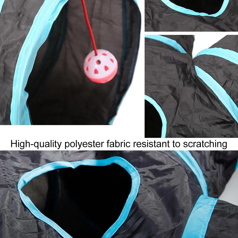 

Indoor Cat Tunnel 5 Way Pet Play Tunnel Collapsible Tunnel Tube Kitty Tunnel Peek Hole Toy Pet Toys for Cats Puppies Rabbits