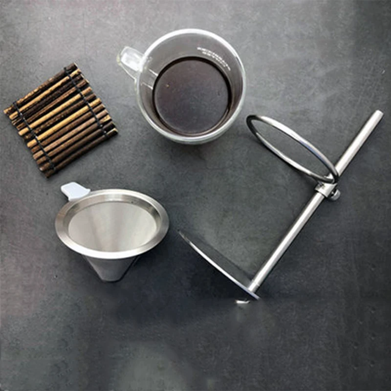 Кофейная капельная стойка из нержавеющей стали двухслойный фильтр легко