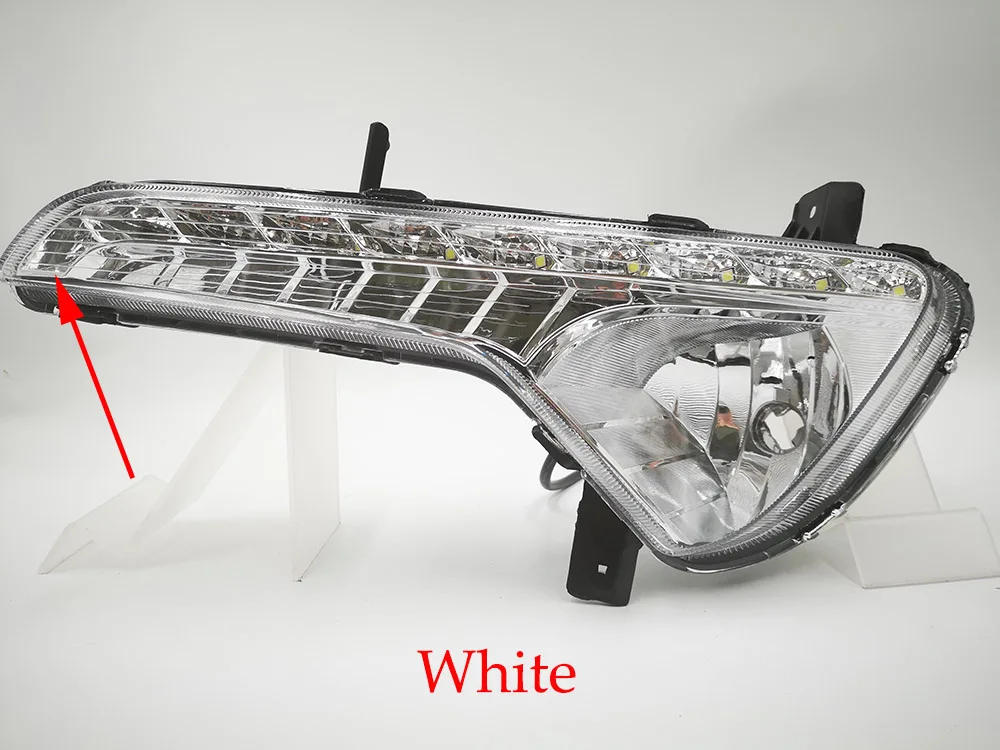 White CSCSNL 2 шт. для kia Sportage 2010- 12 В светодиодный DRL дневные ходовые огни ABS противотуманная фара крышка с поворотом желтые сигнальные огни - Цвет: White