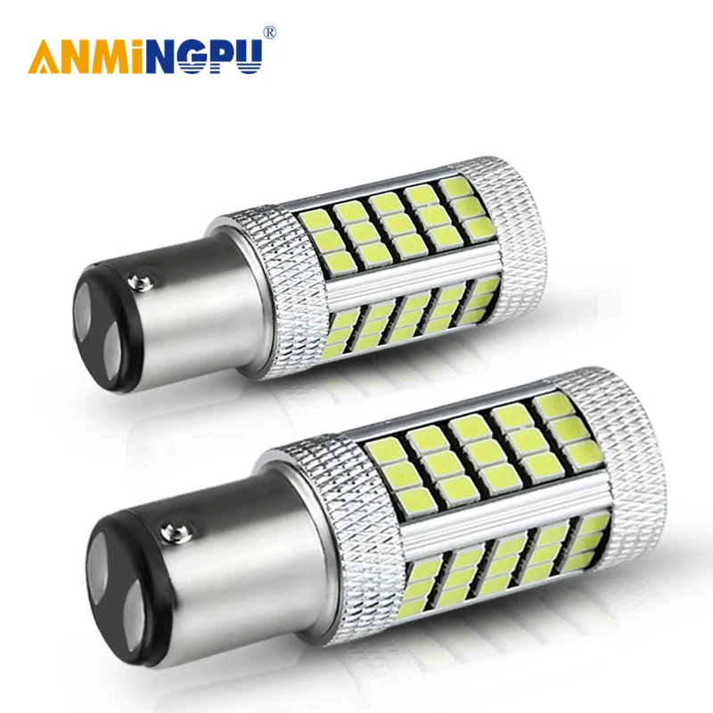 

ANMINGPU 2x сигнальная лампа P21 5W Led BAY15D светодиодная лампа 2835SMD светодиодная Автомобильная внутренняя подсветка фсветильник заднего хода s стоп ...