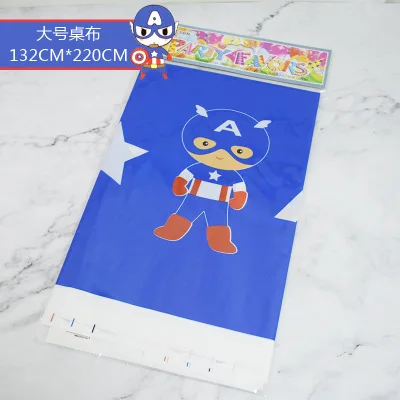 

132*220cm Cartoon Super Man Table Cover Baby Shower Party Decoration Disposable Tableware Tablecloth Anniversaire