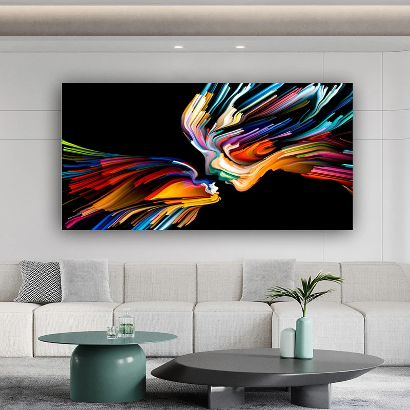 Абстрактная живопись поцелуй холст настенные картины умов Графический