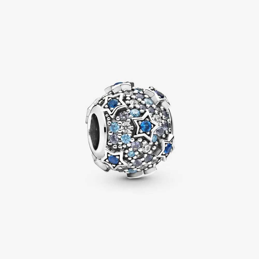 

2021 Trendy 100% 925 Sterling Silver Pave Star Charm Sterling Silver fit Original Pandora Bracelets Lady Jewelry