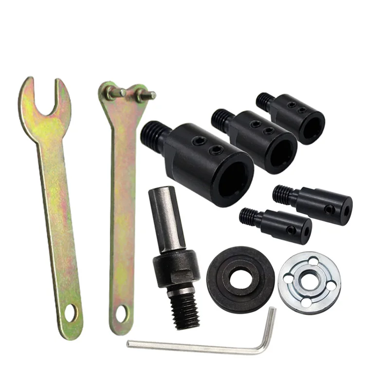 

6pcs/set Drill Saw Spindle Chuck Adapter Grinding Polishing Shaft Shaft Connecting Rod For Cutting Disc Polishing Handle Holder