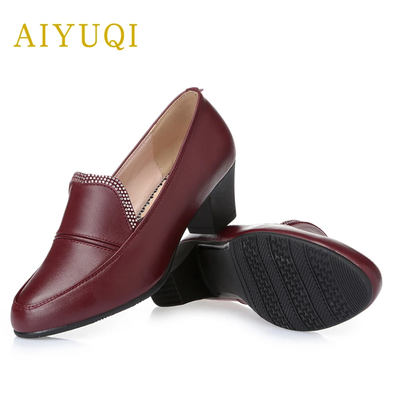 

AIYUQI/весенняя обувь; Женская обувь из натуральной кожи; Новинка 2022 года; Дышащие стразы; Большой размер; Удобный светильник; Обувь для мам; Жен...