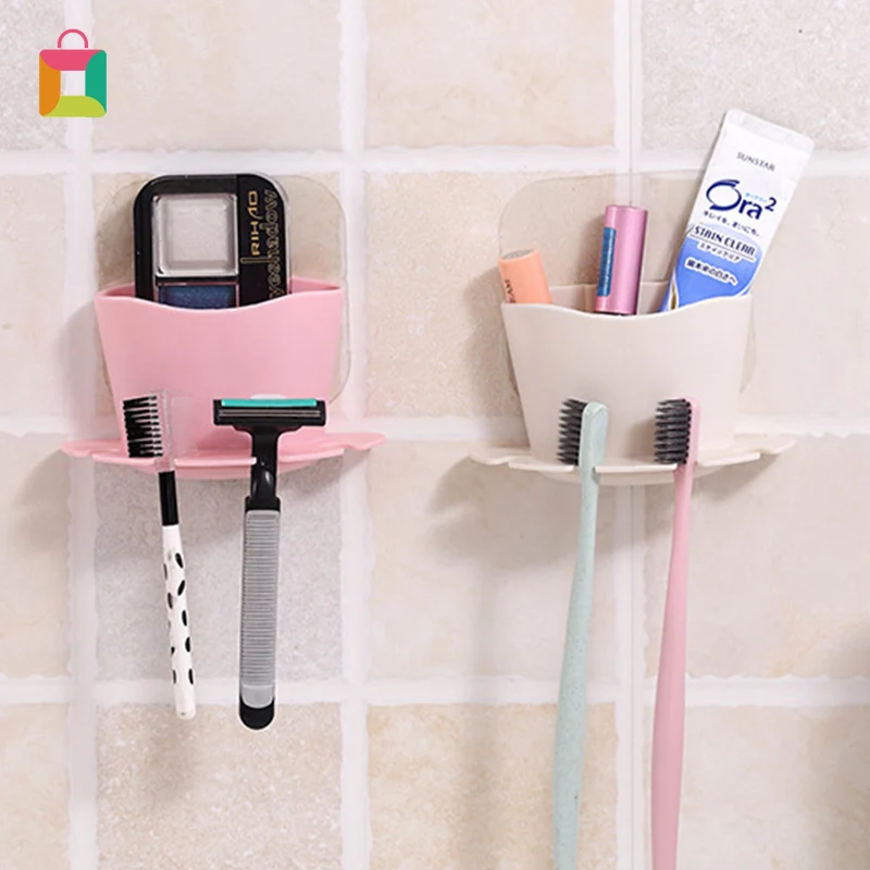 

Bathroom Wall Suction Cup Storage Organizer Toothbrush Rack Bathroom Non-marking Suction Cup Toothbrush Holder