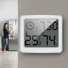 Электронный ЖК-цифровой бытовой термометр, ультратонкий гигрометр, портативный измеритель температуры и влажности, часы