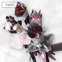 10pcslot single rose bags flowers wrapping paper valentines day roses bag florist flower packaging bags