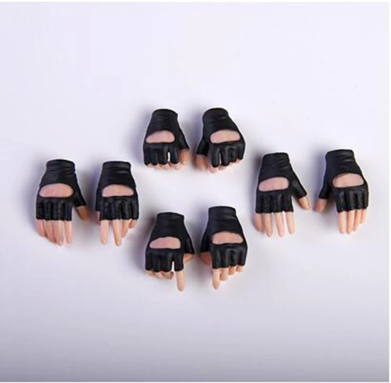 1/6 черные перчатки Бледные руки для 12''Figures тела аксессуары пистолет