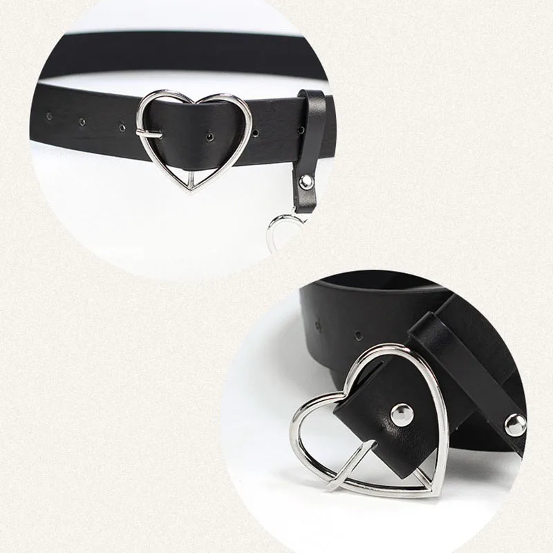 

Women Belt Fashion Pu Leather Metal Heart Pin Buckle Belt Party Dress Decor Waistband Women Belt Size 105 Cm
