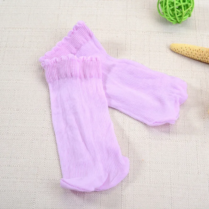 

LYF_Baby Boy Girl Cotton Soft Anti-slip Socks Cute Children Solid Color Socks Stockings Leg Warmers 0-4T