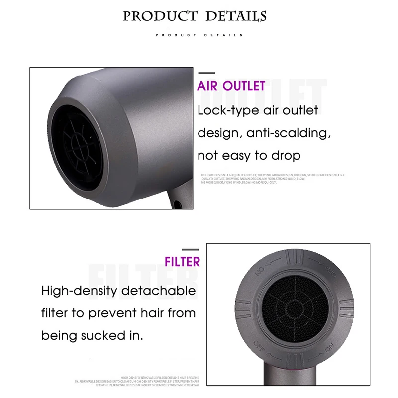 

Portable Mini Hair Dryer Salon Dryer Hot &Cold Wind Quick Dry Portable Hairdryer Diffuser For Salons and Household Use