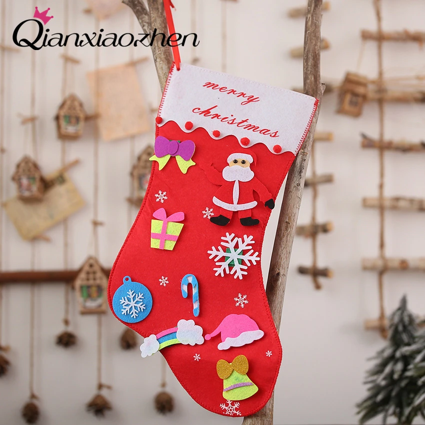 

Qianxiaozhen DIY Christmas Socks Christmas Tree Decoration Christmas Home Decorations Gift Christmas Ornaments