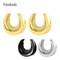 vankula 2pcs ear plug tunnels ear plug piercing ear plug set 316l stainless steel for selling 8mm 25mm