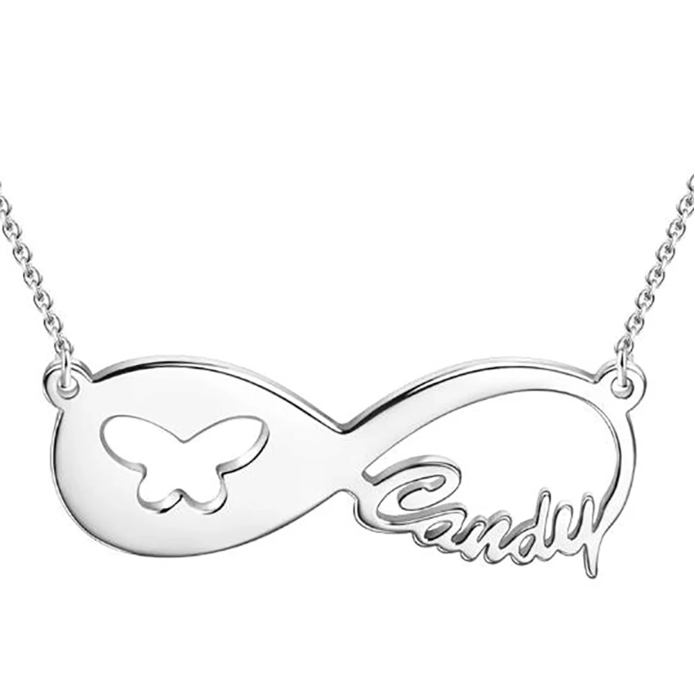 Ожерелье RIR Infinity с маленькой бабочкой из нержавеющей стали кустарное ювелирное