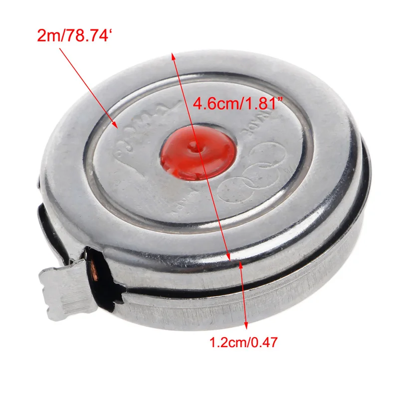 

2m Mini Office Stainless Steel Woodworking Retractable Tape Measure Metric HX6C