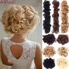 Женский кудрявый шиньон AILIADE, термостойкий синтетический шиньон с эластичной резинкой для наращивания волос, прическа гулька волосы