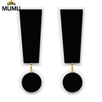 ladies fashion personality jewelry exaggerated oversized acrylic black and white exclamation point earrings