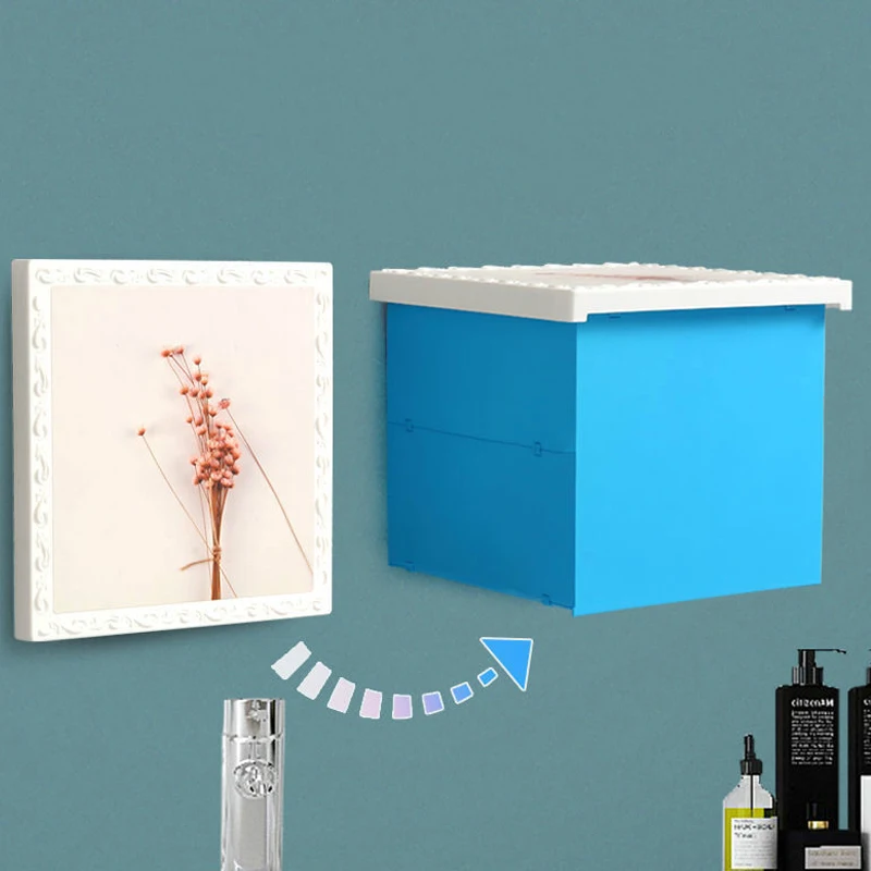 

Bathroom Rack Clothes Cabinet Wall-free Punching Foldable Mural Storage Shelf High Quality Plastic Waterproof For Bathroom Box
