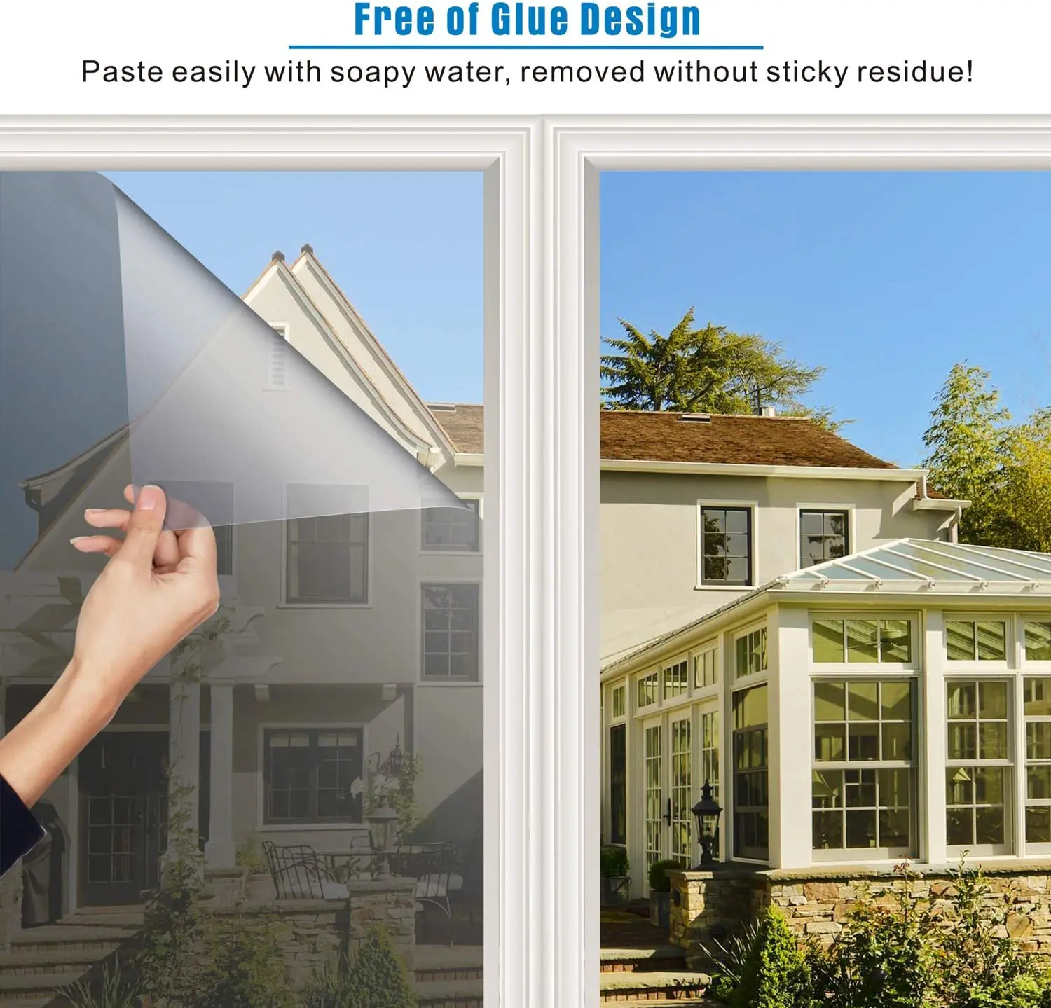 Односторонняя зеркальная оконная пленка контроль тепла виниловая стеклянная