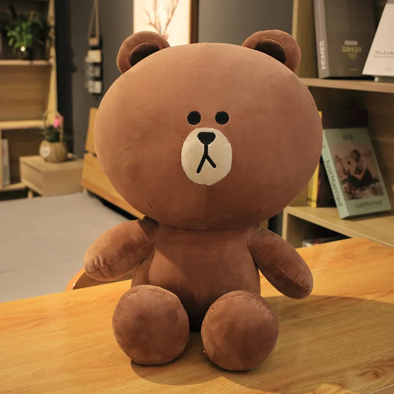Line Friends Kawaii Brown Bear Plush Toy Soft Stuffed Cony Sally Doll Cartoon Periphery Kids Toys Birthday Gift | Игрушки и хобби