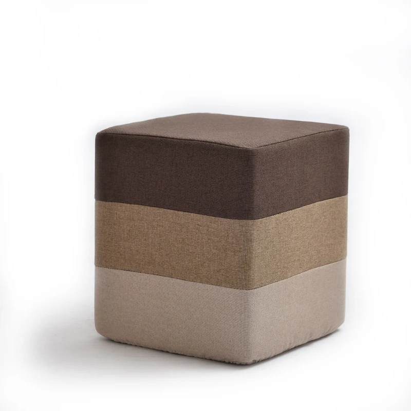 Оригинальный низкий стул H1 тканевый Радужный круглый Сменная обувь современный