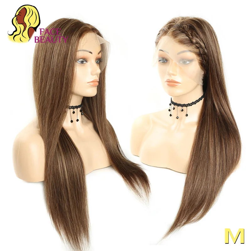 Парики из перуанских длинных прямых волос на кружеве волосы Remy P4/30 окрашенные
