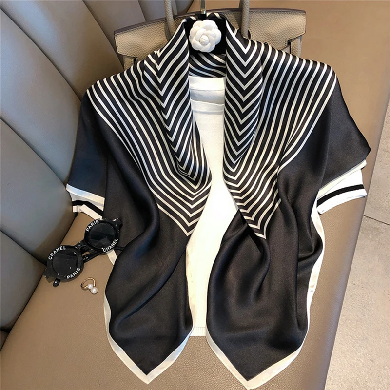 

Шарф женский Шелковый, 90 х90 см, для пляжа, для защиты от солнца, для весны, 2021