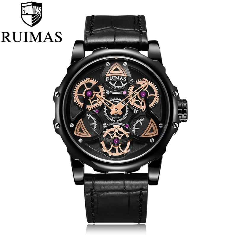 

Ruimas Fashion Military Leather Quartz Watch Men Casual Business Waterproof Wrist Watch Man Free Shipping
