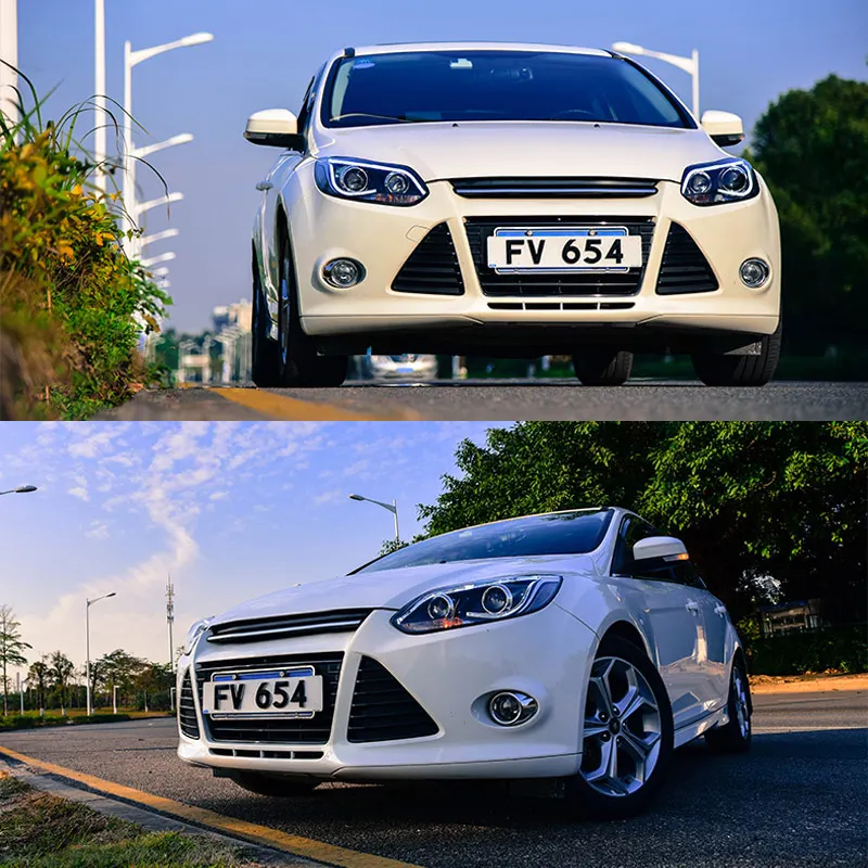 Головной светильник в сборе для Ford Focus 2012 2013 2014 левый и правый с светодиодный DRL бег желтый Поворотная