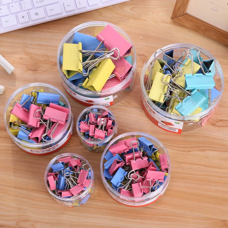 20 шт./лот металлические зажимы для бумаги 19 мм Красочные карамельные цвета зажим